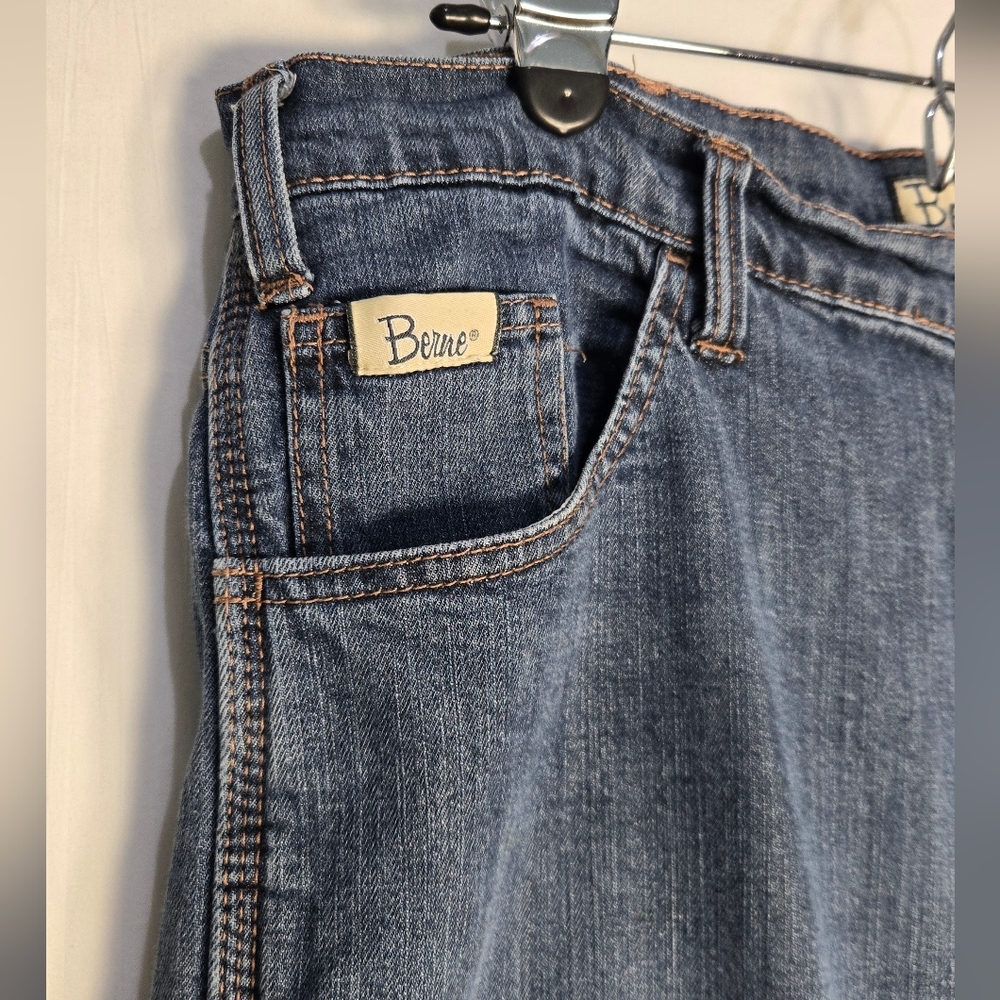 Berne Women's Blue Wide Leg Carpenter Jeans Altered/Hemmed Short Size 18